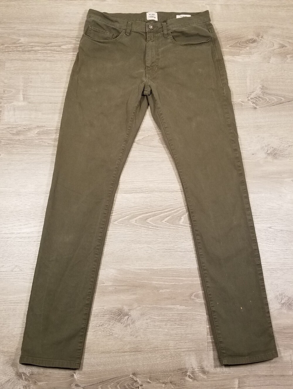 Flint and Tinder Pants Mens 32x34 Green Tapered Fit Stretch Chino Army Military